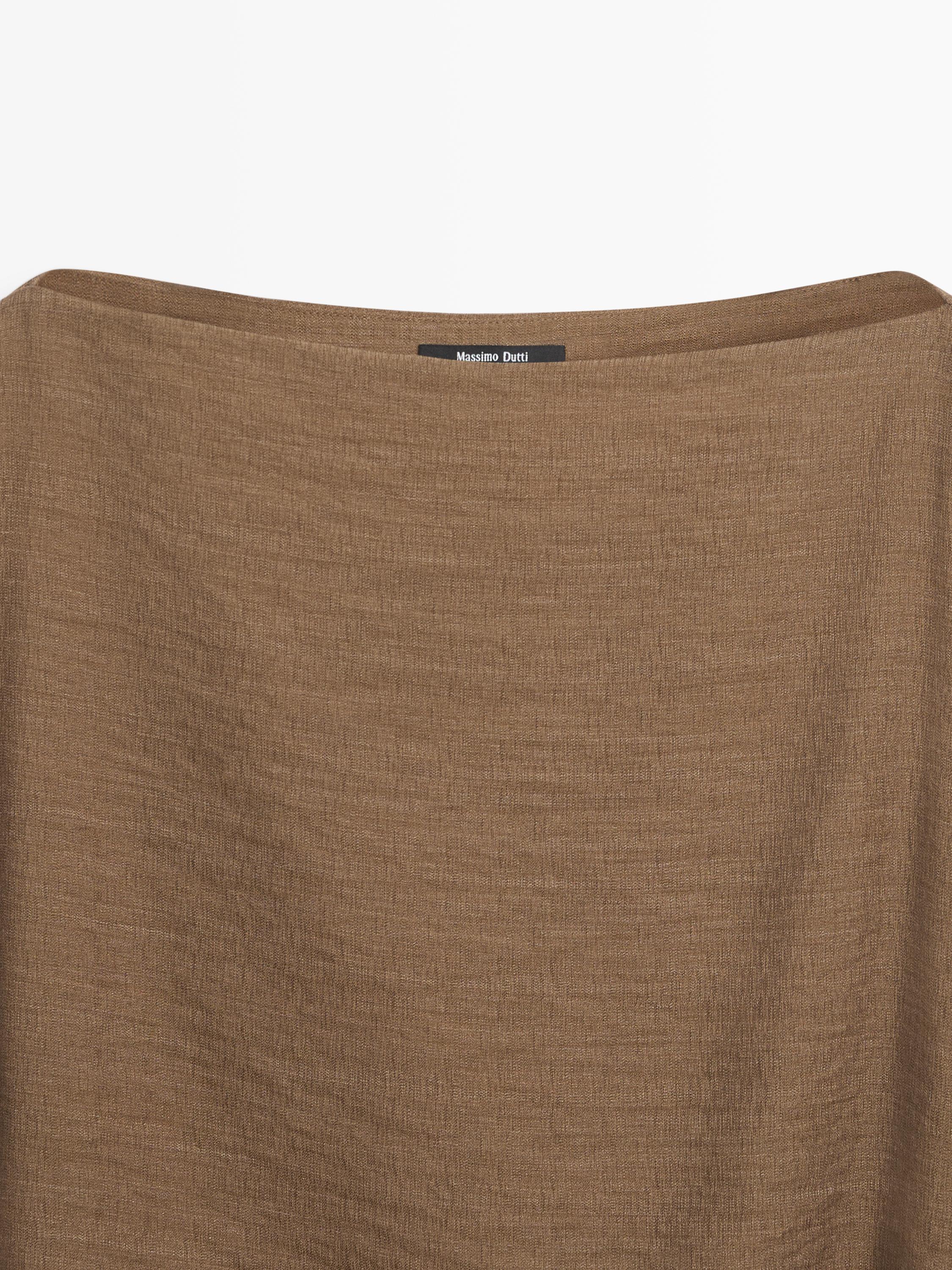 Asymmetric cape-style flowing blouse